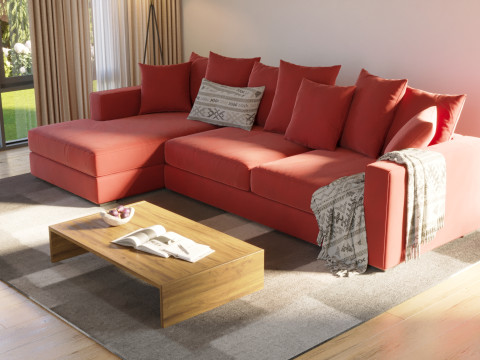 Modern Living Room Interior Scene 3D Model