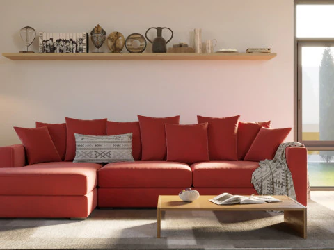 Modern Living Room Interior Scene 3D Model