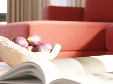 Modern Living Room Interior Scene 3D Model