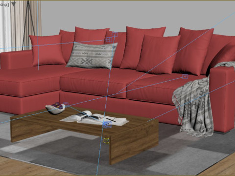 Modern Living Room Interior Scene 3D Model