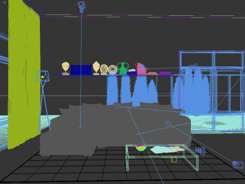 Modern Living Room Interior Scene 3D Model