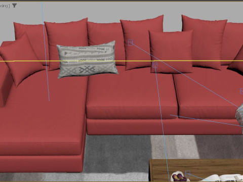 Modern Living Room Interior Scene 3D Model