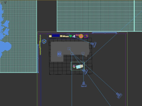 Modern Living Room Interior Scene 3D Model