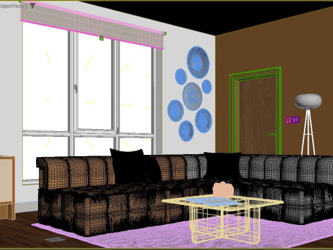 Modern Living Room 3D मॉडल