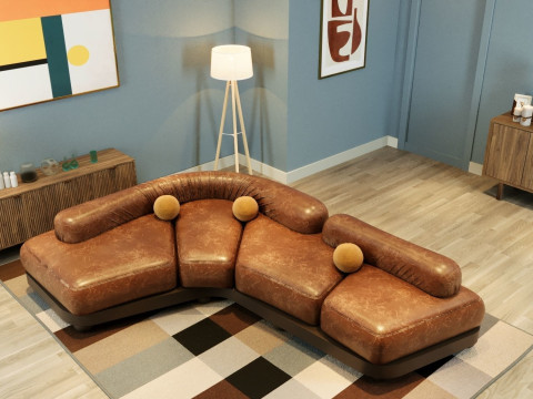 Modern Living Room Modello 3D