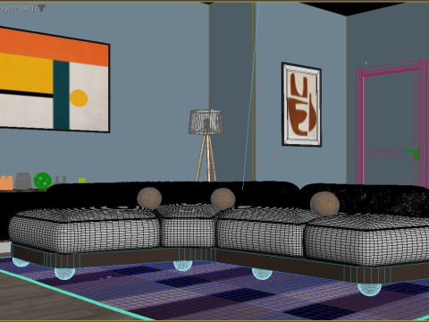 Modern Living Room Modello 3D
