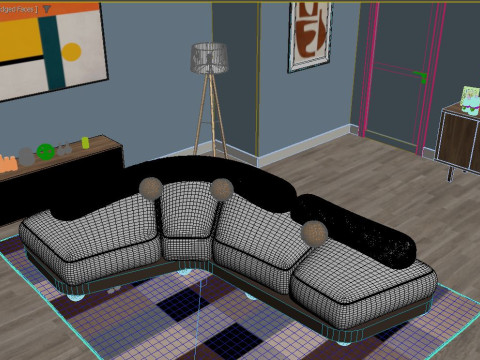Modern Living Room Modello 3D