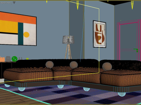 Modern Living Room Modello 3D