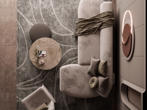 Modern Living Room 3D Модель