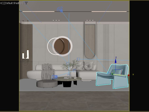 Modern Living Room 3D Модель