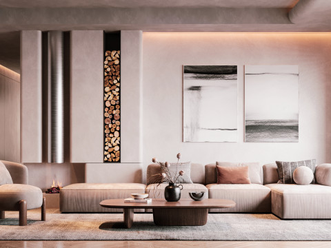 Modern Living Room 3D Модель