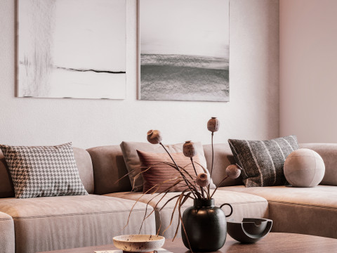 Modern Living Room 3D Модель