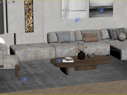 Modern Living Room 3D Модель