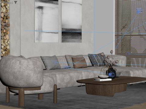 Modern Living Room 3D Модель