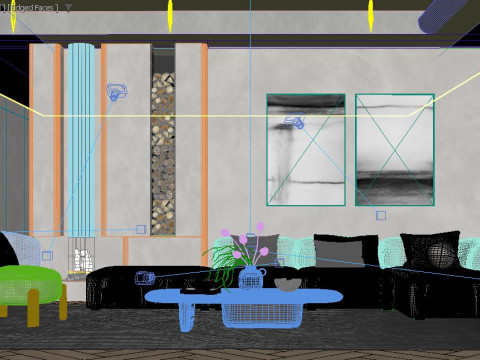 Modern Living Room 3D Модель