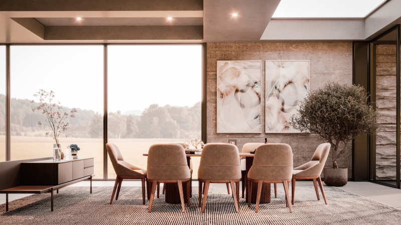 Modern Dining Room Modello 3D .c4d .max .obj .3ds .fbx .stl .blend 