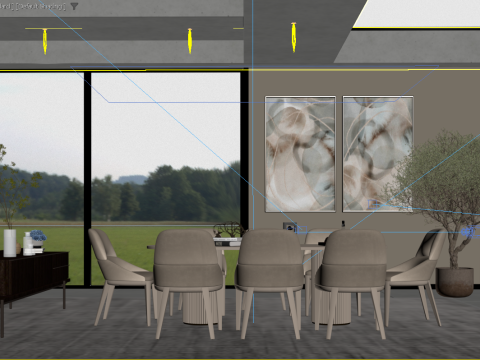 Modern Dining Room Modello 3D