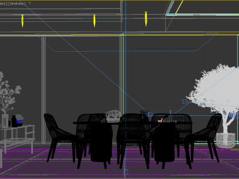 Modern Dining Room Modello 3D