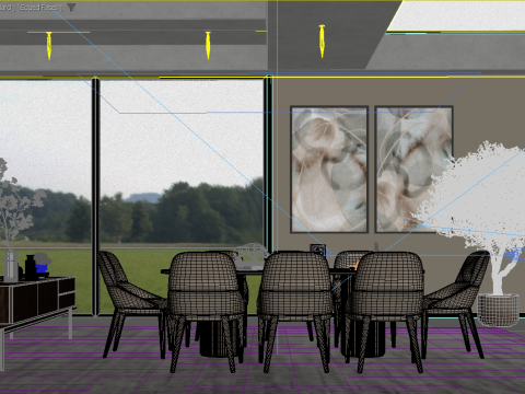 Modern Dining Room Modello 3D