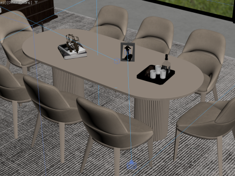 Modern Dining Room Modello 3D