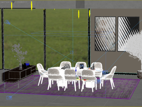 Modern Dining Room Modello 3D