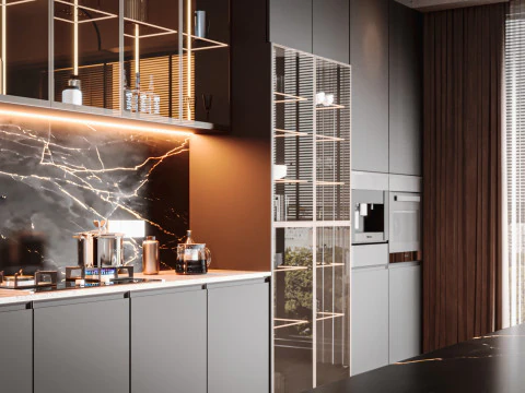 Cucina moderna Modello 3D