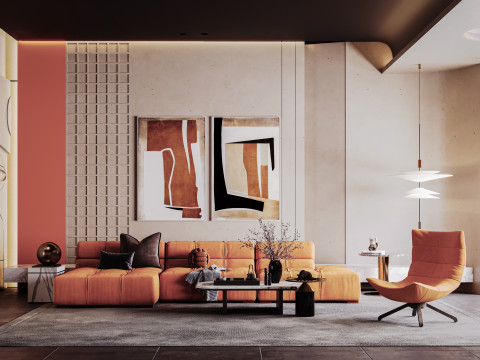 Modern Living Room 3D Model