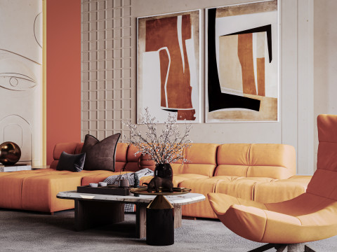 Modern Living Room 3D Модель