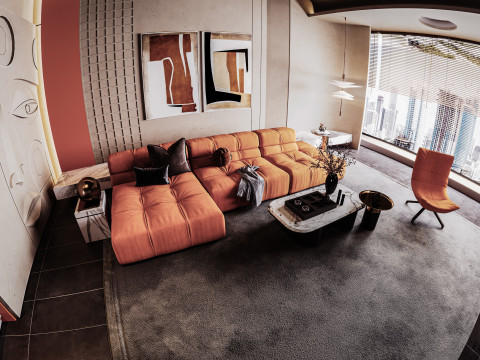 Modern Living Room 3D Модель