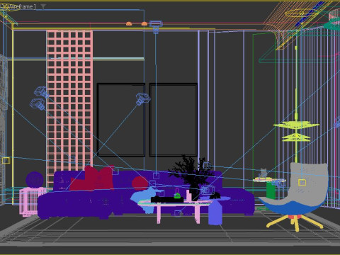 Modern Living Room 3D Модель