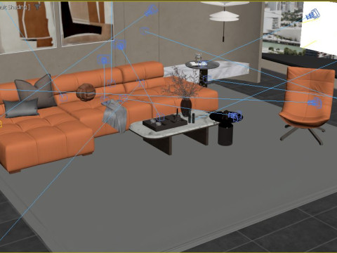 Modern Living Room 3D Модель