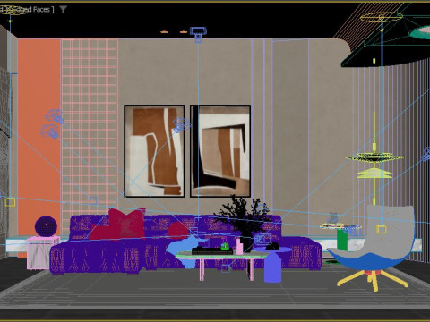 Modern Living Room 3D Модель