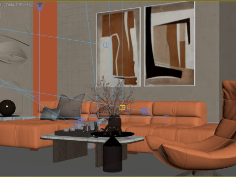 Modern Living Room 3D Модель