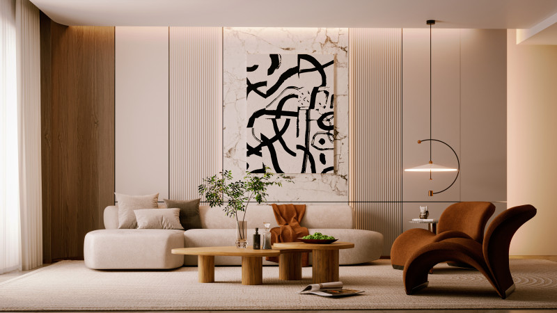 Modern Living Room 3D 模型 .c4d .max .obj .3ds .fbx .stl .blend