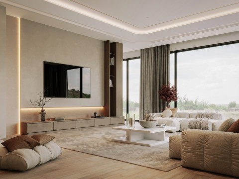 Modern Living Room 3D मॉडल