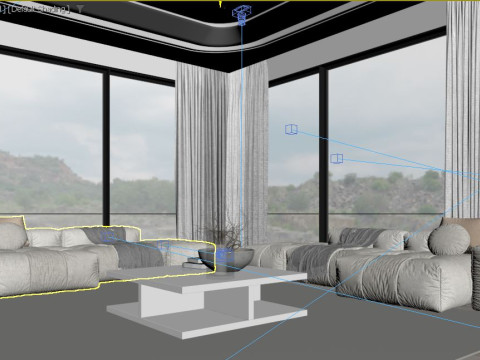 Modern Living Room 3D 模型