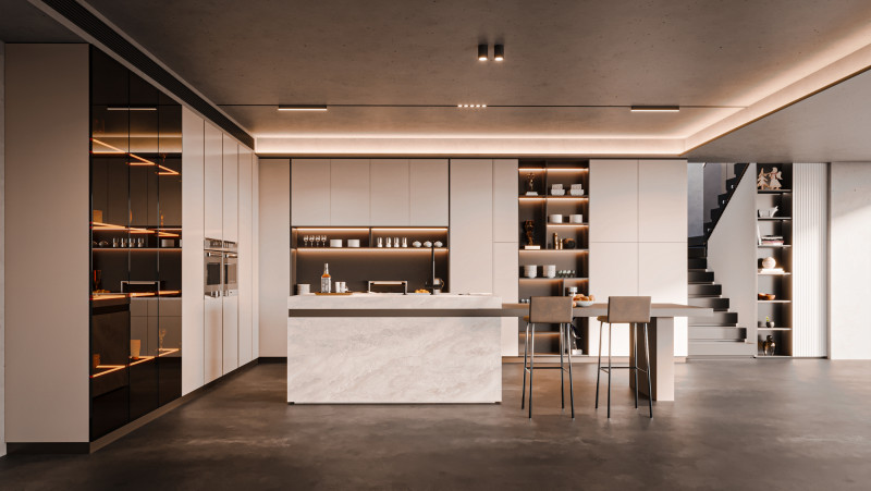 Modern Kitchen 3D Модель .c4d .max .obj .3ds .fbx .stl .blend 
