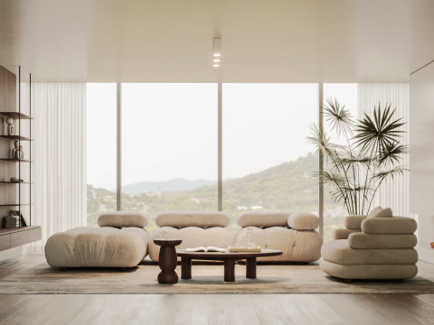 Modern Living Room 3D Модель