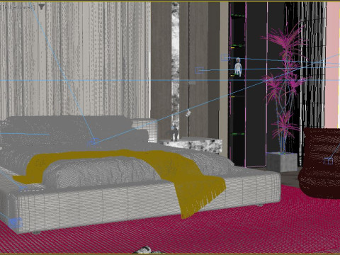Modern Bed Room Modèle 3D
