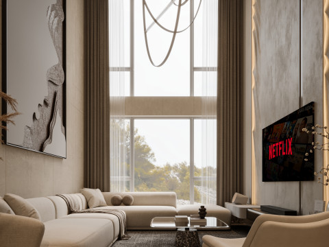 Modern Living Room 3D Model