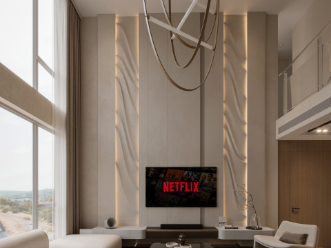 Modern Living Room 3D Modell