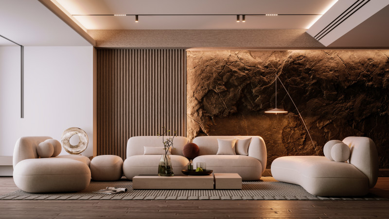 Modern Living Room 3D 模型 .c4d .max .obj .3ds .fbx .stl .blend