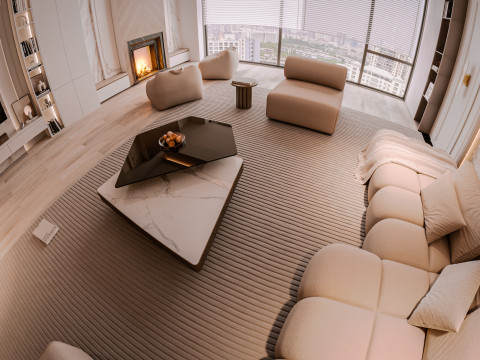 Modern Living Room 3D Модель