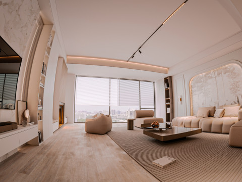 Modern Living Room 3D Модель