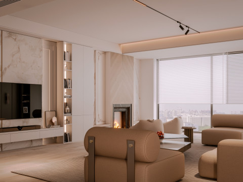 Modern Living Room 3D Модель