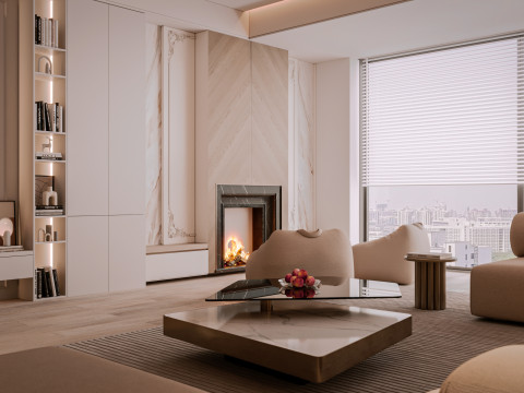 Modern Living Room 3D Модель