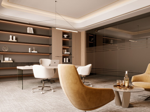 Office interior design 3D मॉडल