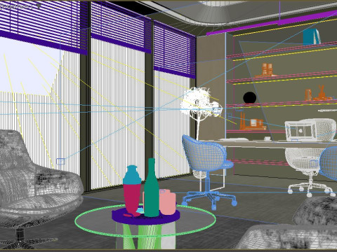 Office interior design 3D मॉडल