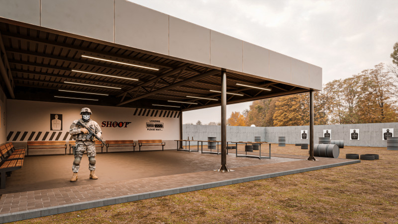 Тир відкритий 3D Модель .c4d .max .obj .3ds .fbx .stl .blend 