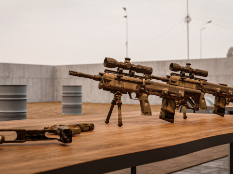 Тир відкритий 3D Модель